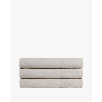 European Flax Linen Top Sheet Antique White Twin Twin XL