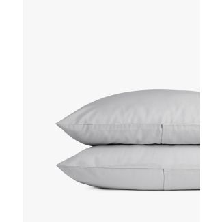Egyptian Cotton Sateen Pillowcase Set Light Gray Standard